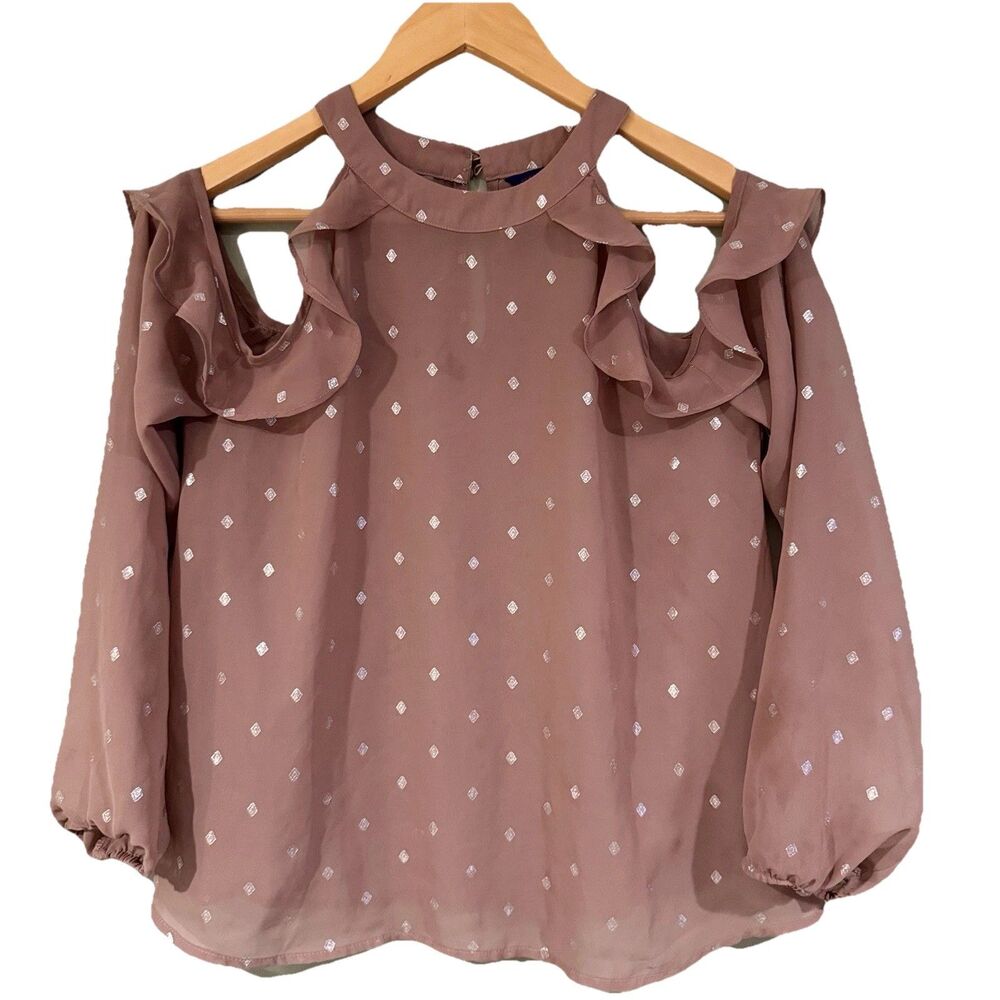 NWOT NEW Aeropostale Small Mauve Sheer Flowy Blouse Silver Diamonds Boho Womens